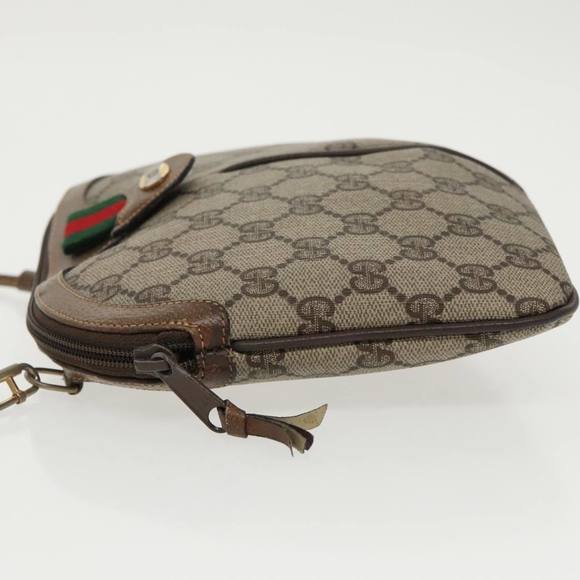 GUCCI GG Supreme Web Sherry Line Shoulder Bag PVC Beige 904 02 047 Auth 96969 - Picture 4 of 16